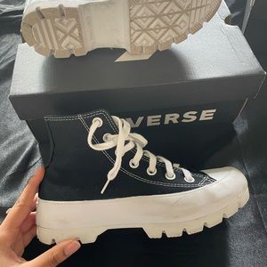 Black platform converses